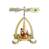 Alexander Taron 15655 Richard GLAESSER Pyramid-Santa Snowman and Child SLED Rotate, Brown