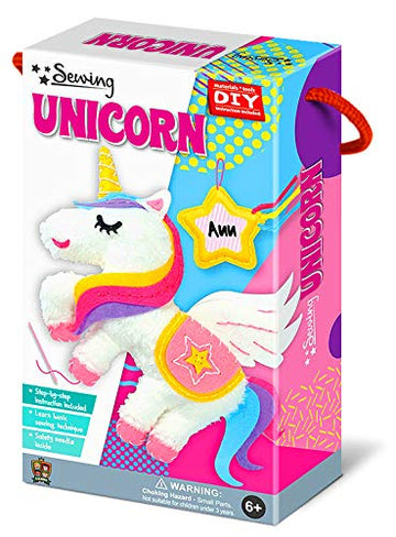 C.S. Kids SA13 Magic World DIY Personalised My Magical Unicorn Sewing Kit |Educational Frist Sewing Arts & Crafts Gifts for Kids