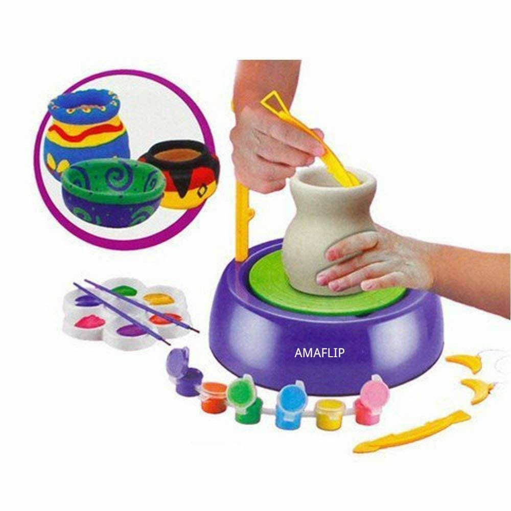 Amaflip Kids Play Toys Art Pottery Wheel Set Pottery Wheel For Kids With Clay Pottery Wheel Game Pottery Set Pottery Set For Kid