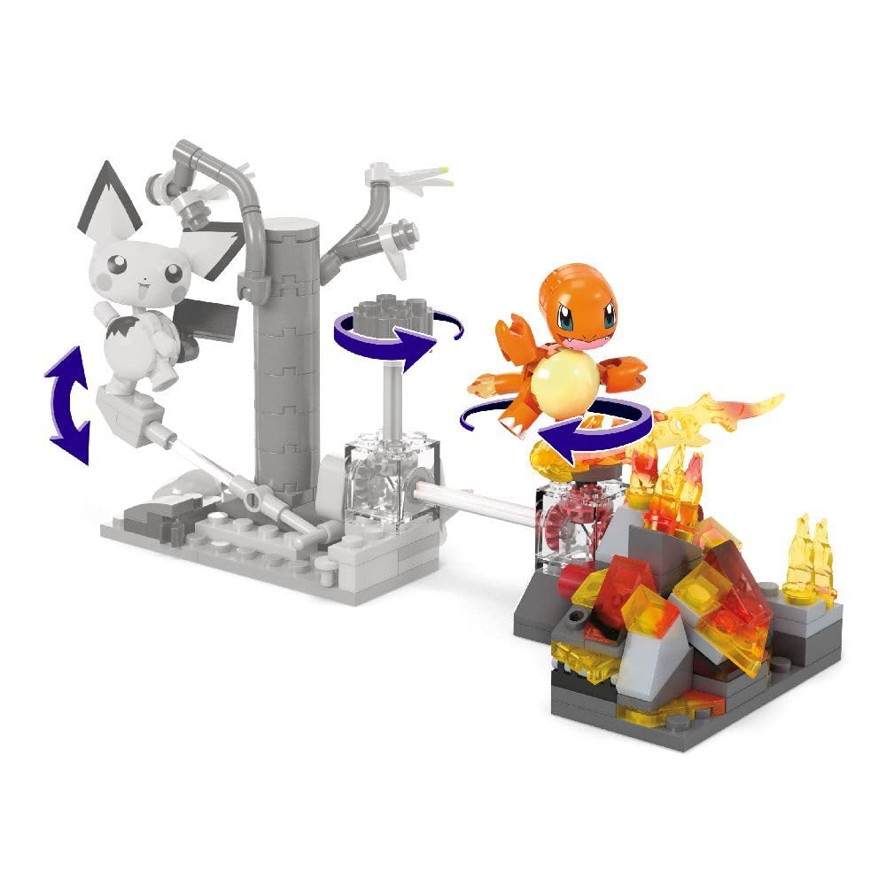 Mega Pokémon Building Toys Set Charmander’S Fire-Type Spin With 81 Pieces, 1 Poseable Character And Motion, For Kids