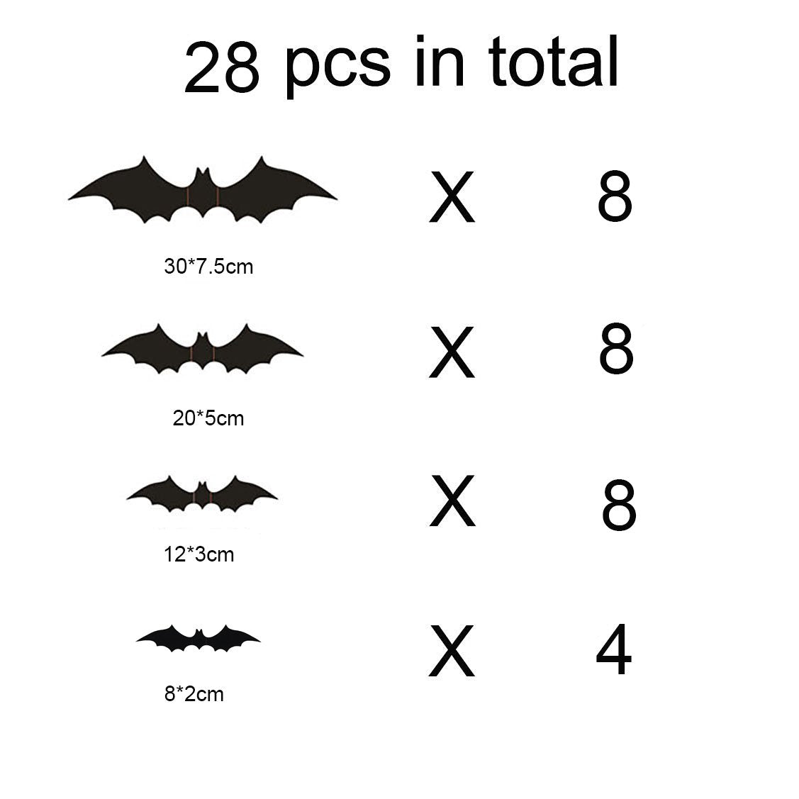 DIY Halloween Party Supplies PVC 3D Decorative Scary Bats Wall Decal Wall Sticker, Halloween Eve Decor Home Window Decoration Se