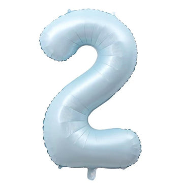 40-Inch Light Blue Number 2 Balloons With Crown, 2Nd Birthday Decorations For Boys Girls, Children'S Birthday Party Supplies. (L