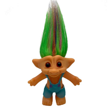 Pvc Vintage Trolls Dolls Lucky Doll Action Figures Chromatic Adorable For Collections, School Project, Arts And Crafts, Party Favors (Blue Suspenders)