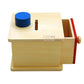Elite Montessori Coin Box - Blue Wood, 5.8x5.8x4.25 inches, Thicker Coins, Model LYSB007IS36UI-TOYS