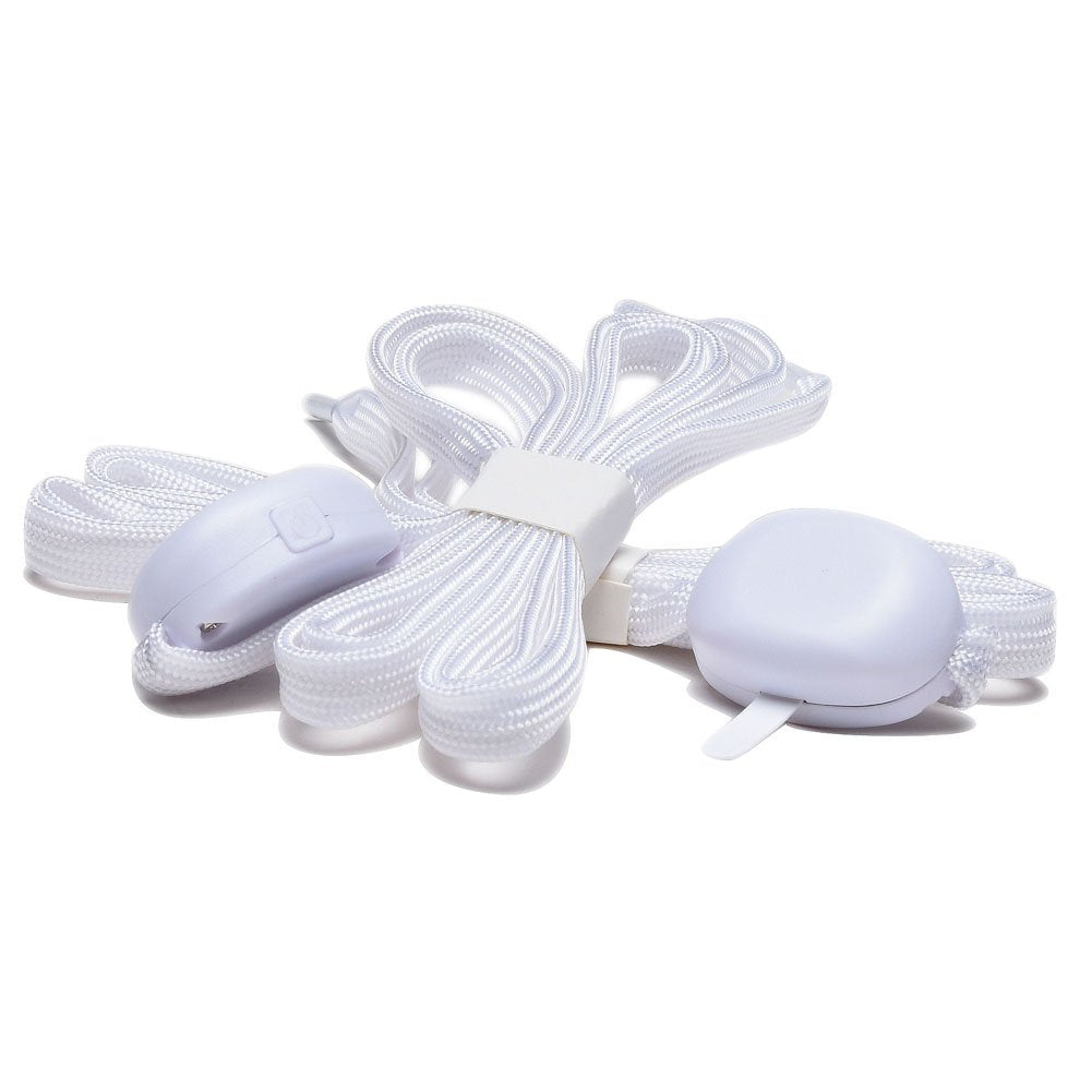 DINUOSEN LED White Shoelaces Light Up Shoe laces 3 Modes 7 colors flashing Shoestrings