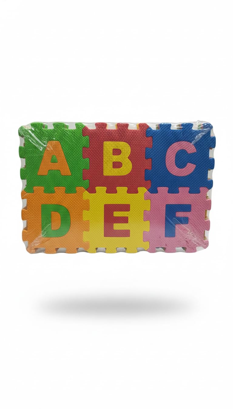 Foam Puzzle Play Mat, Alphabet Letters AZ, Colorful Interlocking Tiles, Educational Learning Toy (Medium) (Medium)