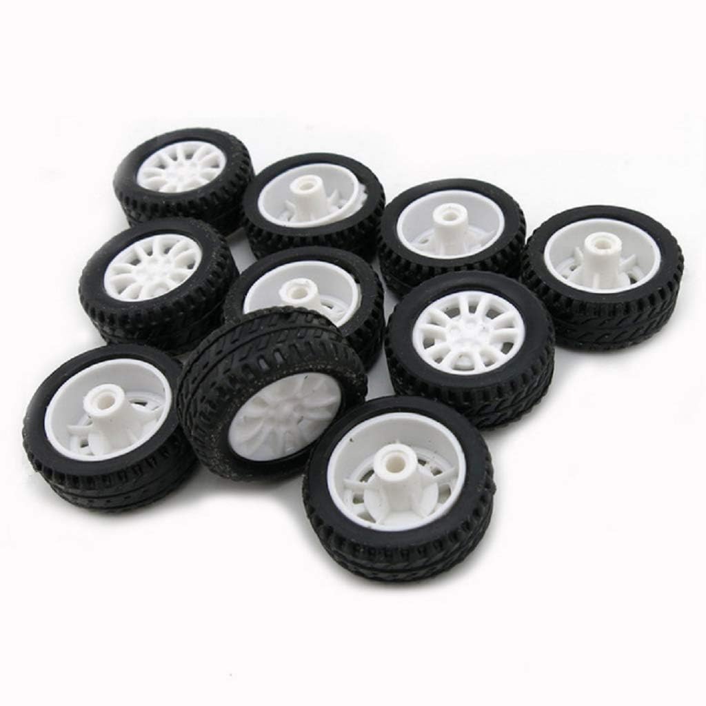 10pcs Toy Car Wheels 20mm Rubber Tire for DIY Model Accessories