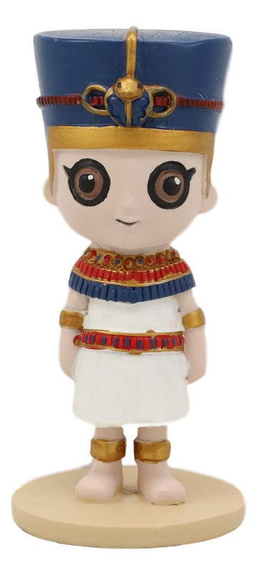 Ebros Weegyptians Collection Egyptian Chibi Statue 4' Tall Ancient Deities Gods And Goddesses Of Egypt Collectible Figurine Historical Educative Sculpture (Queen Nefertiti Royal Wife Of Akhenaten)