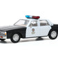 Greenlight 1987 Chevrolet Caprice Metropolitan Police Black And White Terminator 2: Judgment Day (1991) Movie 1/43 Diecast Model