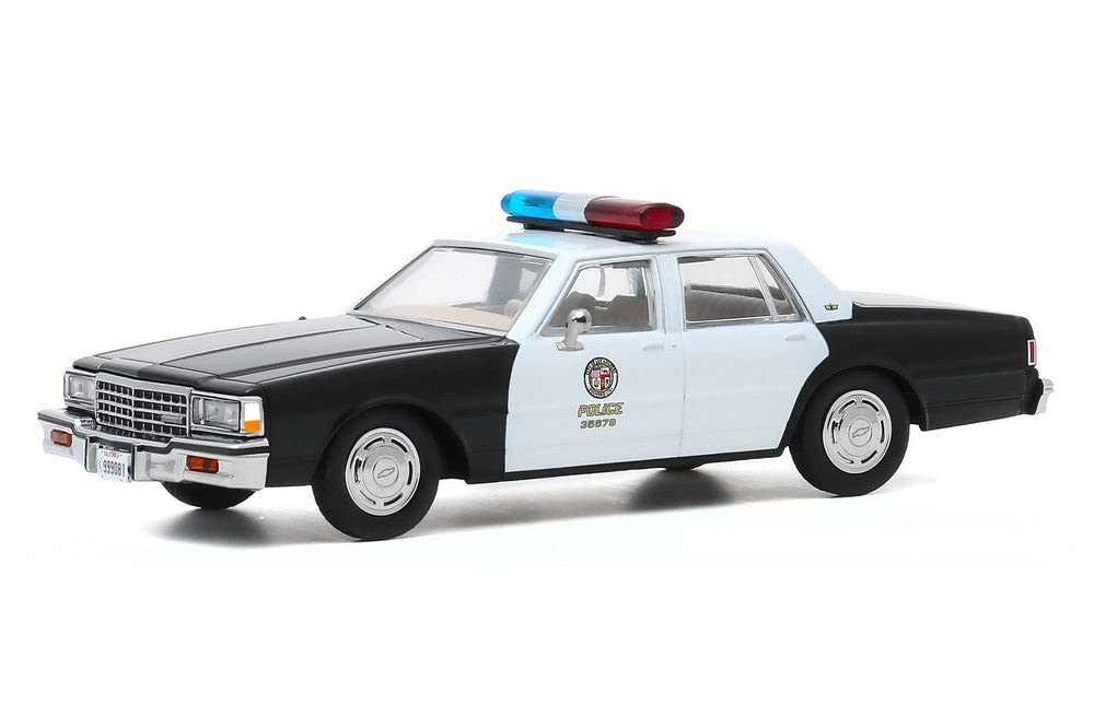 Greenlight 1987 Chevrolet Caprice Metropolitan Police Black And White Terminator 2: Judgment Day (1991) Movie 1/43 Diecast Model