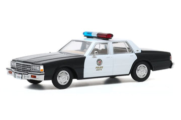 Greenlight 1987 Chevrolet Caprice Metropolitan Police Black And White Terminator 2: Judgment Day (1991) Movie 1/43 Diecast Model