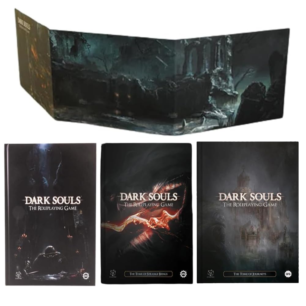 Steamforged Games Dark Souls RPG Book Bundle - Core Book, The Tome of Strange Beings, The Tome of Journeys & GM Screen (4 Items)