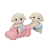 Calico Critters Flora Rabbit Twins - Set Of 2 Collectible Doll Figures For Ages 3+