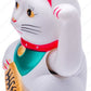 M.V. Trading Battery Operated Feng Shui Lucky Cat, 5-Inch, White, Plastic, Model MMICAT303