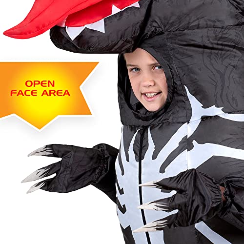 Marvel Venomosaurus Official Youth Inflatable Halloween Costume - Inflatable Jumpsuit With Built-In Fan, Gloves, Battery Box