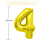 Number Balloon 40 Inch, Number Balloons Gold, Number 4 Balloons, Birthday Large Foil Gold Balloons, Birthday Party/Graduation/An