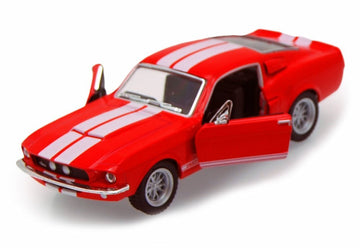 Kinsmart 1967 Ford Shelby Mustang Gt500 Red 1:38 Scale 5 Inch Die Cast Model Toy Race Car W/Pullback Action
