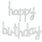 Toniful Silver Happy Birthday Balloons Banner, 16 Inch Mylar Foil Script/Cursive Letters Birthday Sign Banner Balloon Reusable M