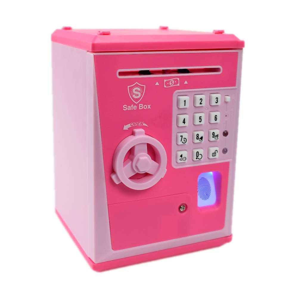 Lyght Kids Safe Box - Talking Piggy Bank ATM Savings Bank, Plastic, One Size, Pink