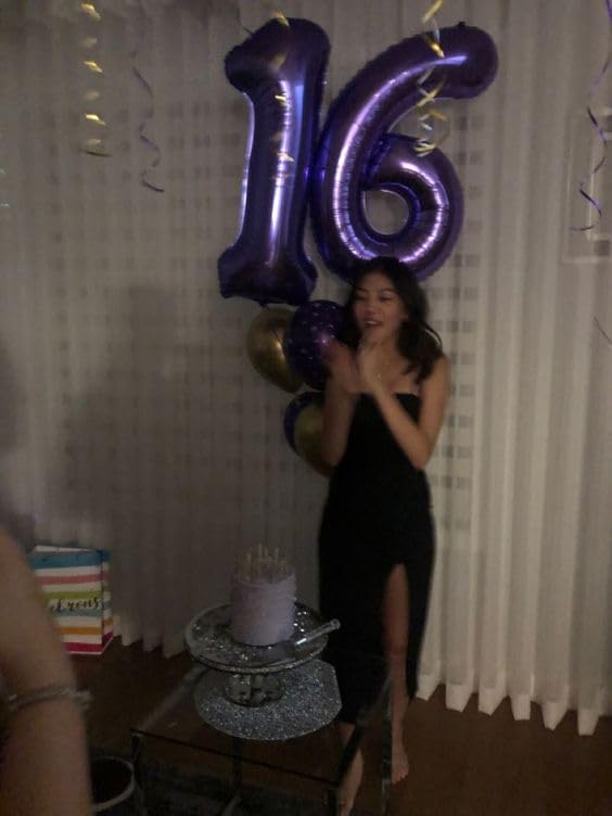 Purple Number 2 Balloon 40 Inch, 2 Balloon Number, 2Nd Birthday Decorations For Baby Girls Boys Toddlers