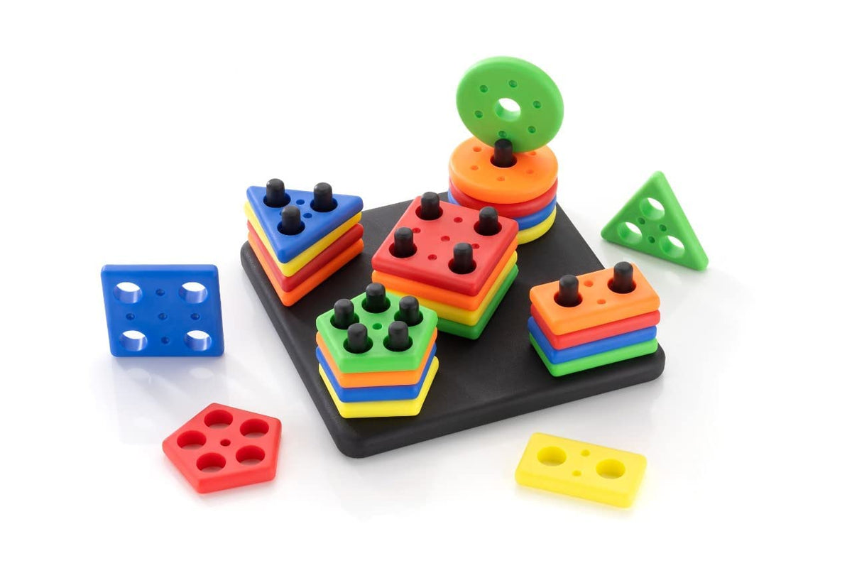 MANAKI ENTERPRISE Smart Activity Fun and Learning Geometrics Square  Educational & Learning Toys Sorter  Color Choose Stacking