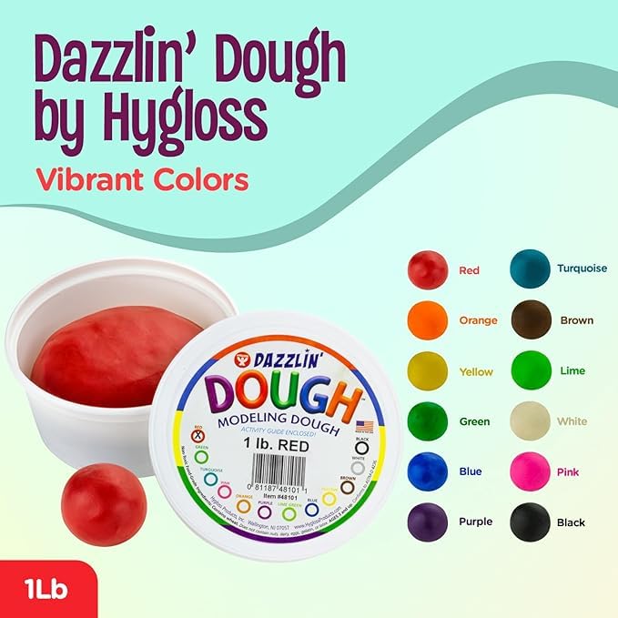 Hygloss Play Modeling Dough - Pink and Red Dough Unscented - Safe & Non-Toxic for Kids Arts & Crafts - Party Favors - Valentines