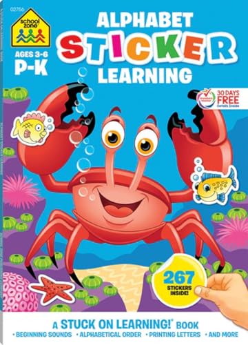 School Zone Sticker Workbook-Alphabet Fun Grades P-K