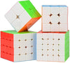 D ETERNAL Speed Cube Combo Set Of 2X2 3X3 4X4 5X5 High Speed Stickerless Magic Puzzle Game Toy For Boys And Girls, Kids and Prof