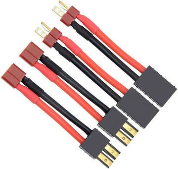 FLY RC 2Pairs T Plug Rc Lipo Battery Charger Cable Compatible with Slash/Rustler/Stampede/Bandit/E Revo RC Car