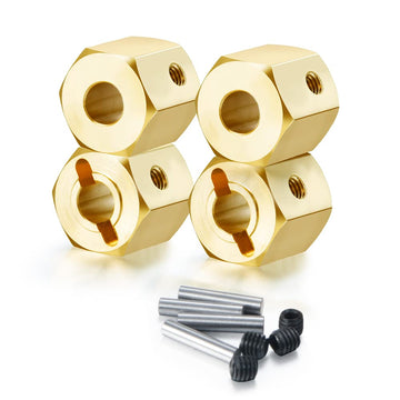 RCLions Brass Wheels Hex Hub 8mm/10mm Extension Hex Drive Adapter for Redcat GEN8 Upgrades Parts 1/10 RC Crawler Car (10mm)