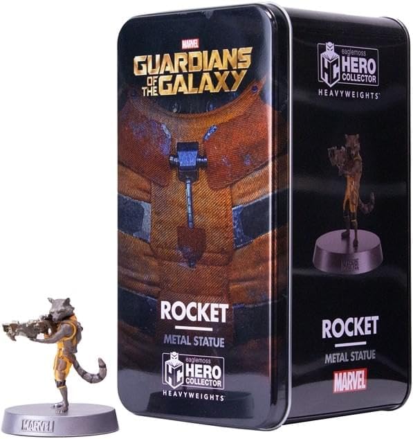 Hero Collector Eaglemoss Marvel Heavyweights 1:18 Metal Statue | Rocket Racoon, Yellow