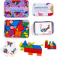 Toyshine Wooden Pattern Blocks Jigsaw Puzzle Sorting And Stacking Games Montessori Educational Toys For Toddlers Kids Boys Girls