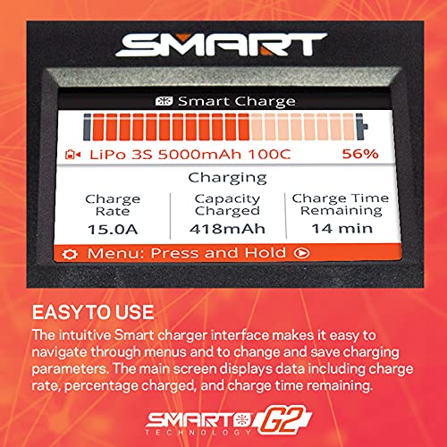 Spektrum S2200 G2 AC 2x200W Smart Charger, SPMXC2010, Black