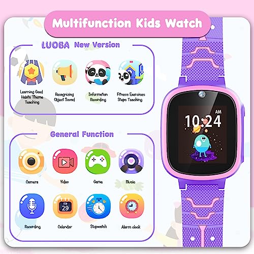 Smart Watch for Kids Toys, Gifts for 3-10 Year Old Girls Boys, 1.44 Touchscreen with 20 Puzzle Games Toddler Educational Toys Ca