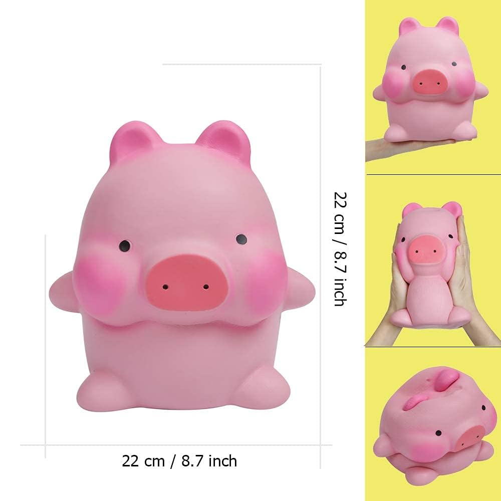 Anboor Squishies Jumbo Pig Kawaii Soft Slow Rising Scented Big Animal Squishies Stress Relief Kid Toys Pink Valentines Day