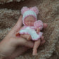 Mire & Mire 4.5 Inch Micro Sleeping Full Silicone Mini Baby Doll With Feeding Accessories Realistic Doll For Children 3+