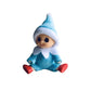 WULEEUPER Tiny Baby Elf Doll | Christmas Miniature Elf Decoration | Newborn Gift | Baby Grow Dolls with Feet and Shoes (Blue)