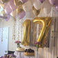 Gold Number 7 Birthday Balloon 40 Inch, Digital Balloons For 7 17 27 70 73 77 Party Celebration Decorations Supplies, Mylar Foil
