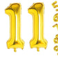 Shopping Time Golden Number Foil Balloons  (32 Inch) (11 Number)