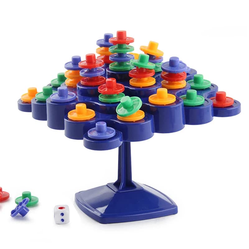 Nafhotoz Balance Stacking Tree Game With Rings & Dice For Kids