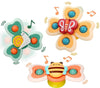 Umadiya Baby Bath Toys Spinner Toy 3 Pcs Pop It Fidget Toys Toddlers Boys Girls Waterproof Suction Cup Spinning Top Rotating Mon