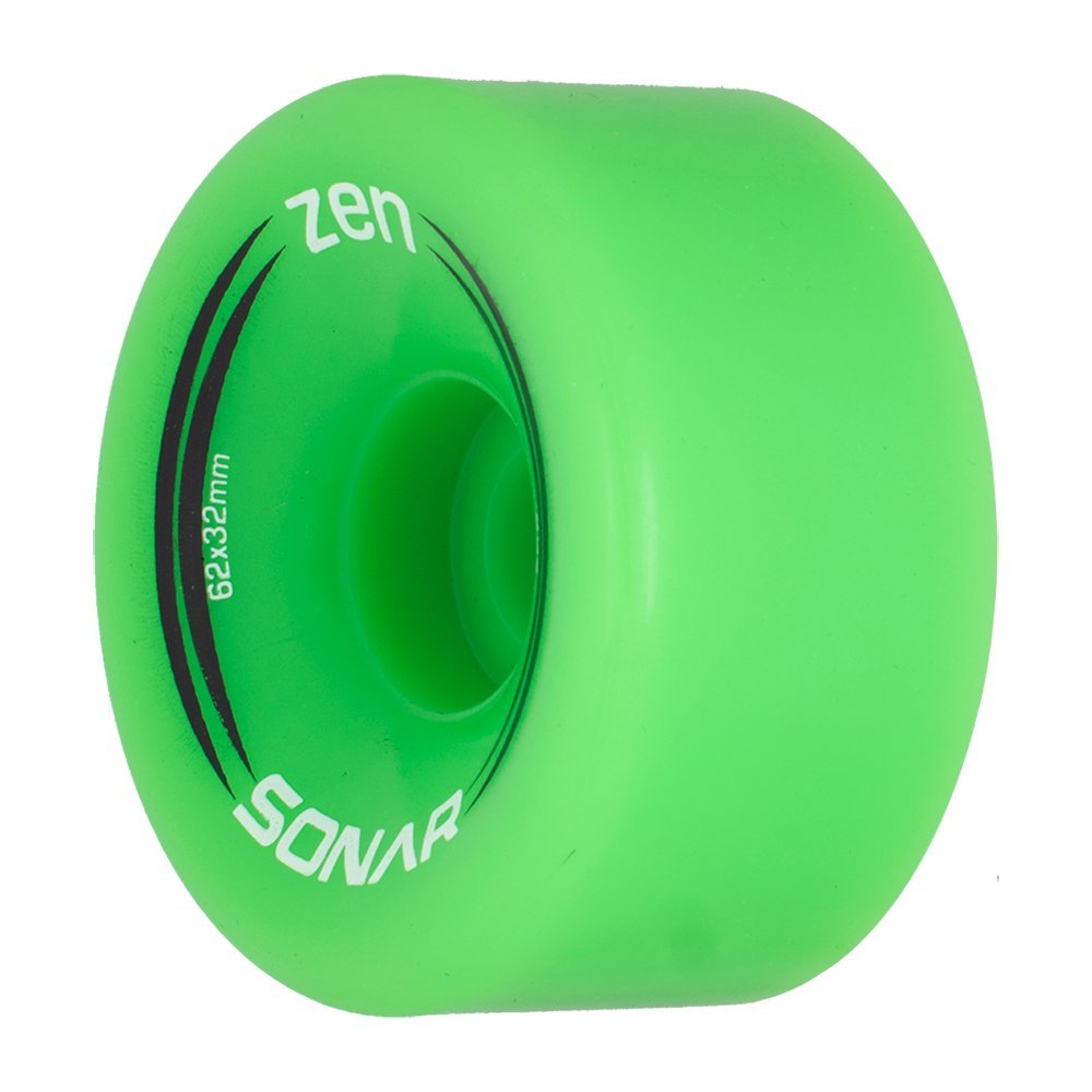 Riedell Zen - Quad Roller Skate Wheels - 4 Pack Of 32Mm X 62Mm 85A Wheels | Green