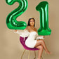 40 Inch Dark Green Number 2 Balloon, Two Balloon Number 2Nd 12 21St Birthday 2025 Party Decorations For Celebration Graduations