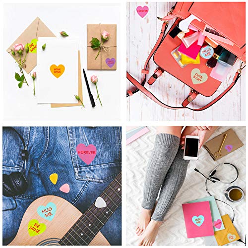 Outus 800 Pieces Valentines Day Heart Shaped Stickers Valentines Roll Sticker Labels for Valentines Day Party Decorations Gifts