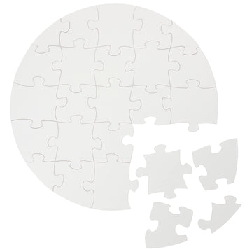 12 Pack Round Blank Jigsaw Puzzles For Diy Crafts, 25 Pieces (12 In)