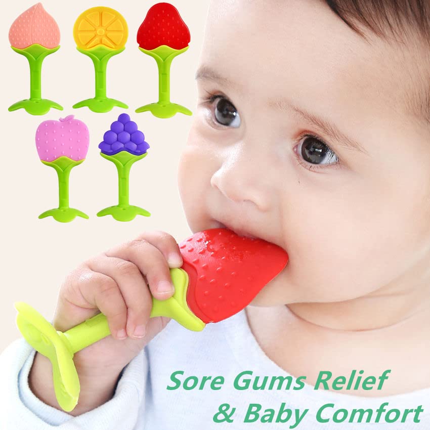 Rotk Baby Teething Toys, Freezer Bpa Free Silicone Baby Teether Chew Toys, Baby Gifts For Girls Boys- Newborn Infant Toys