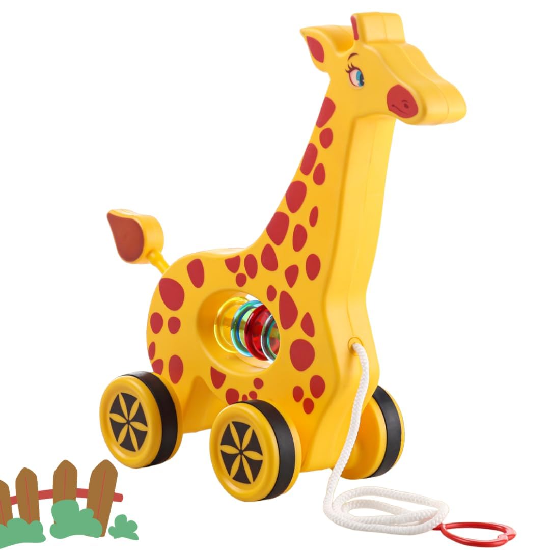 Ministeps Toddler Walking Toy  Pull Along Giraffe, Cute Baby Development Toy