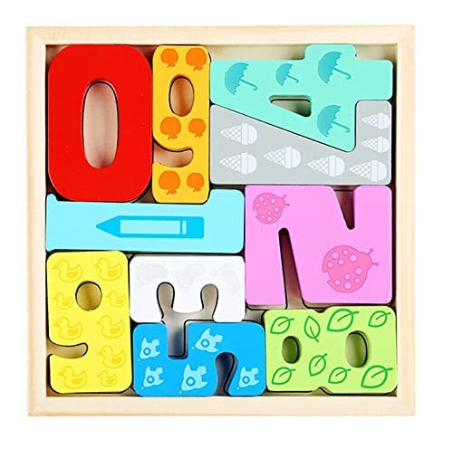 Wooden 3D Block Shape Puzzles  10 Pieces with Wooden Box (Numbers Shape)