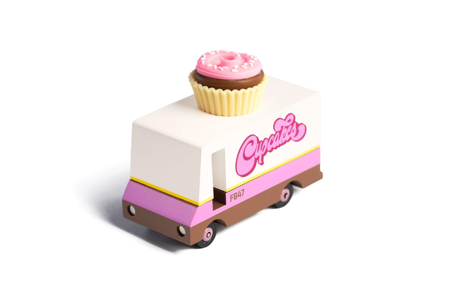 Candylab Toys CANDYCAR Wooden Food Truck Collection - Cupcake Van  enhanced Handcrafted Beech Wood Toy Car