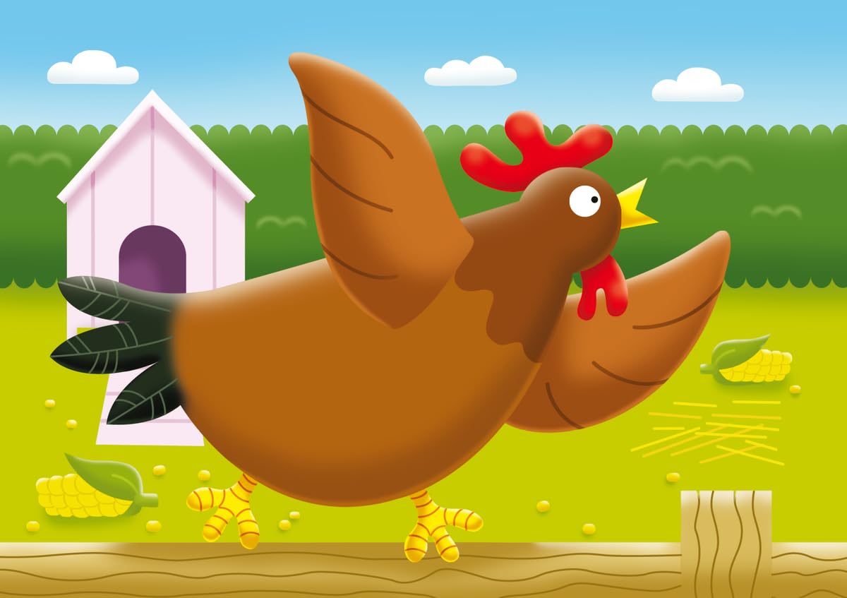 Ravensburger My First Puzzle - On The Farm Jigsaw Puzzle for Kids, 2-5 Pieces, Large, Cardboard, Multi Color, Model 7302